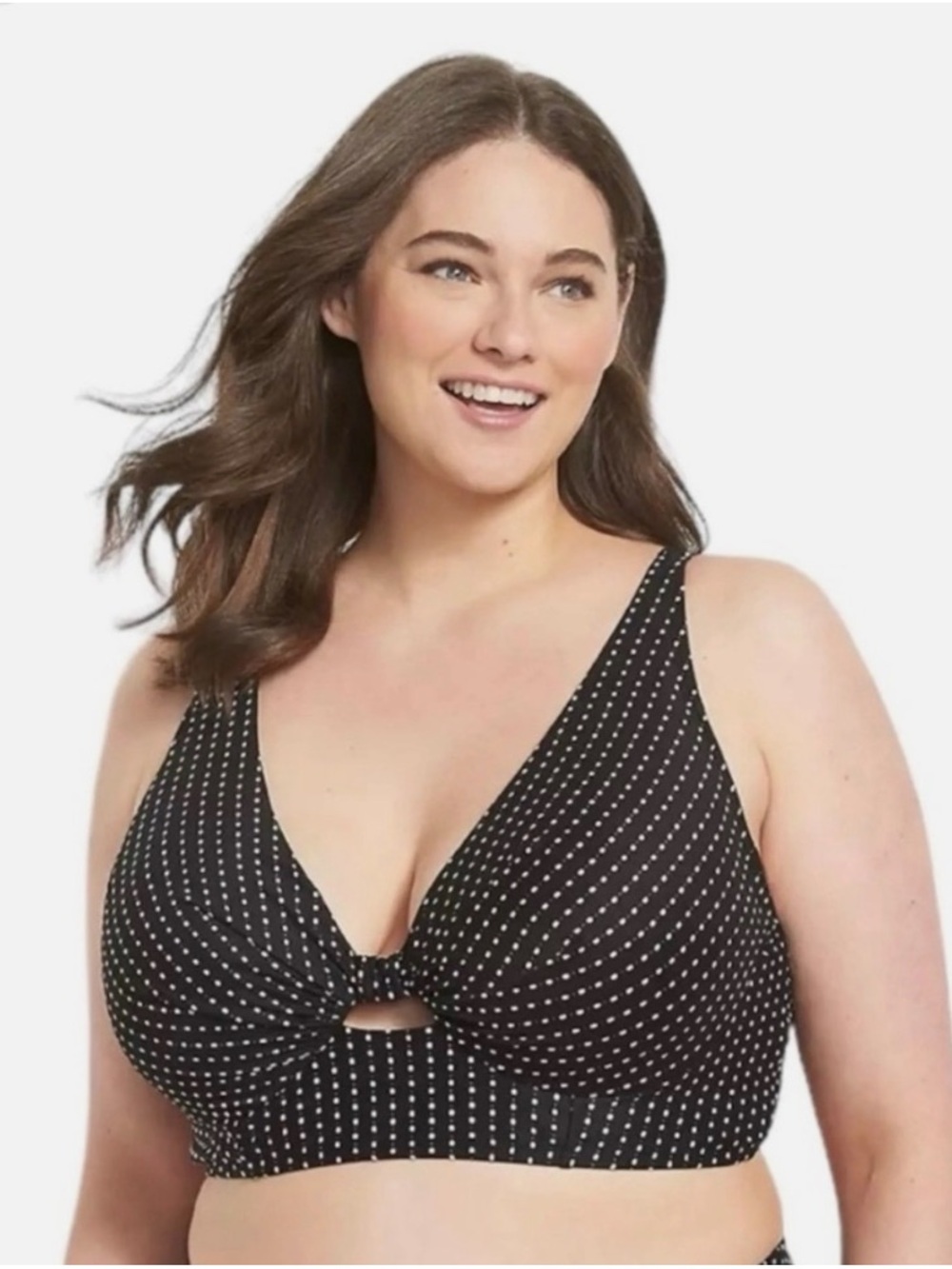 Lane Bryant Women’s Black Polka Dot Bikini Top